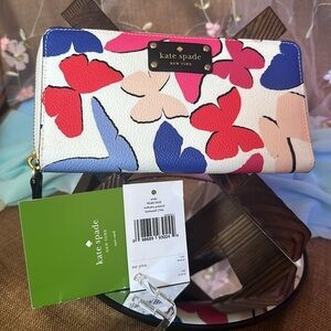 NWT KATE SPADE Butterfly Wallet Full Zip